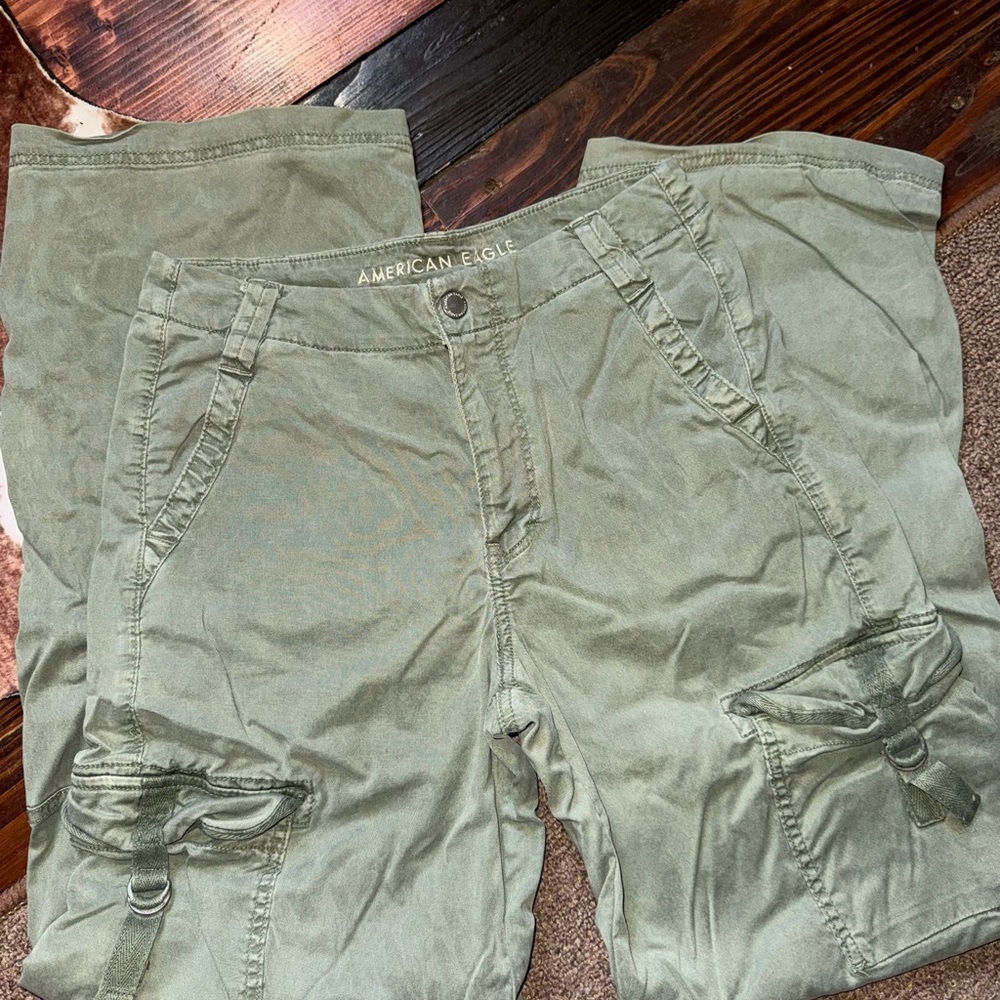 American Eagle Outfitters Green Wide Leg Jumpsuit